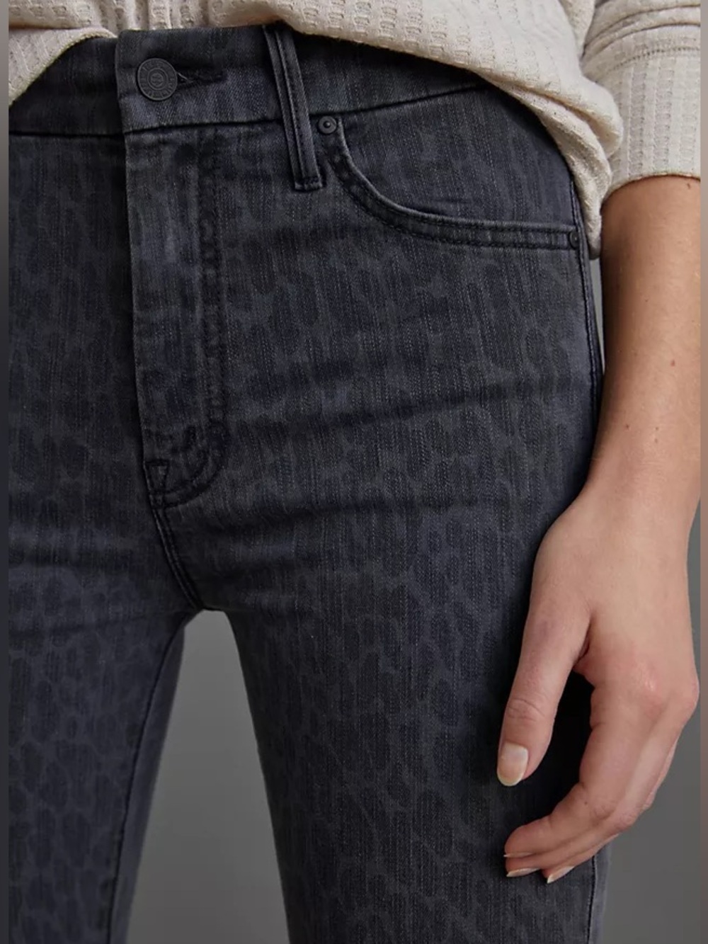 7 For All Mankind High Rise Slim Kick Leopard Jeans